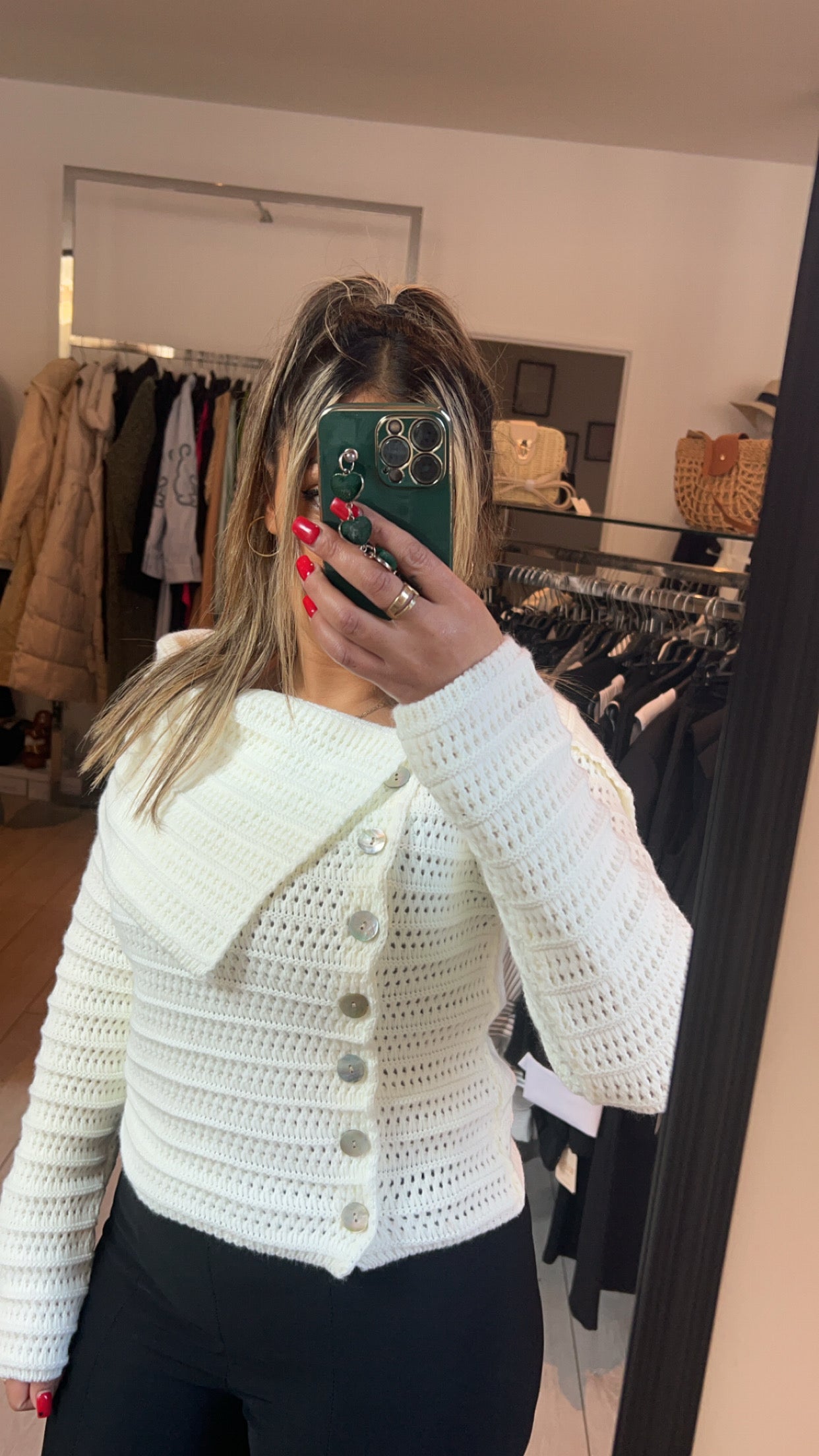Pull col bateau avec bouton