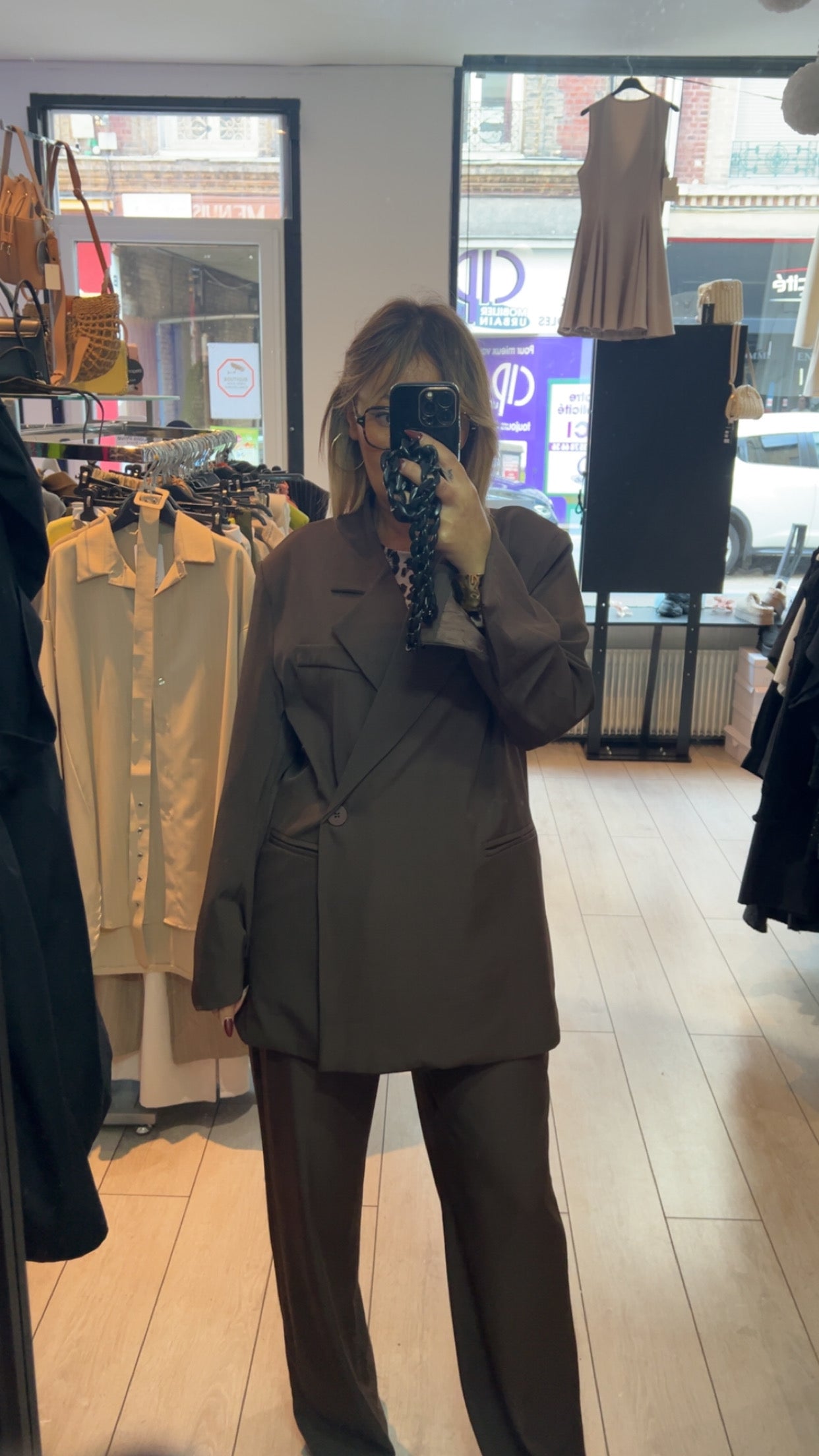 Ensemble Tailleur Marron Chocolat - Veste et Pantalon