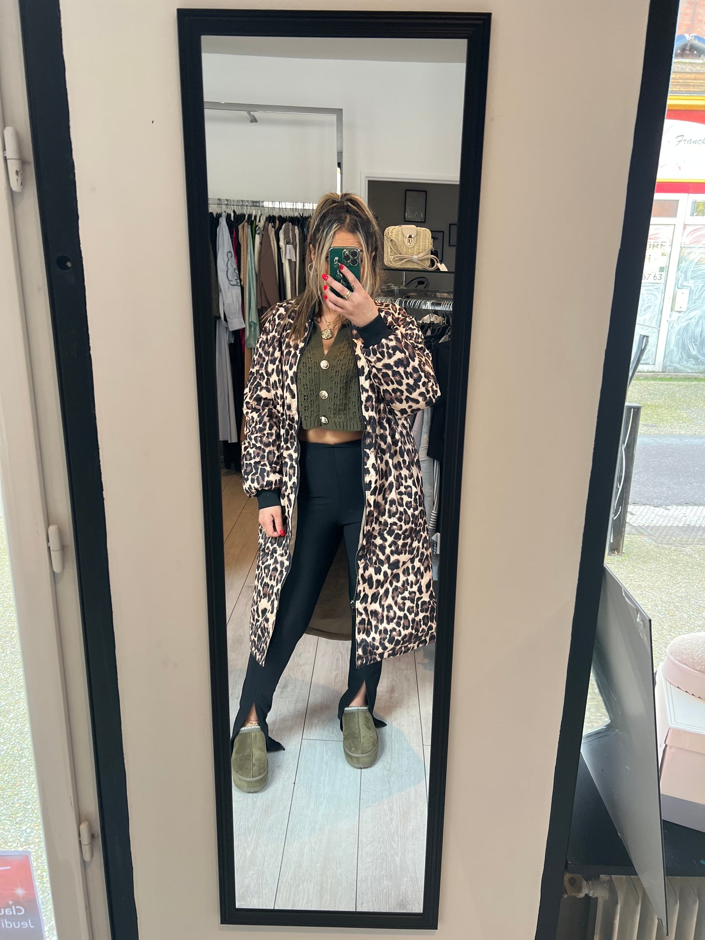 Manteau reversible leopard