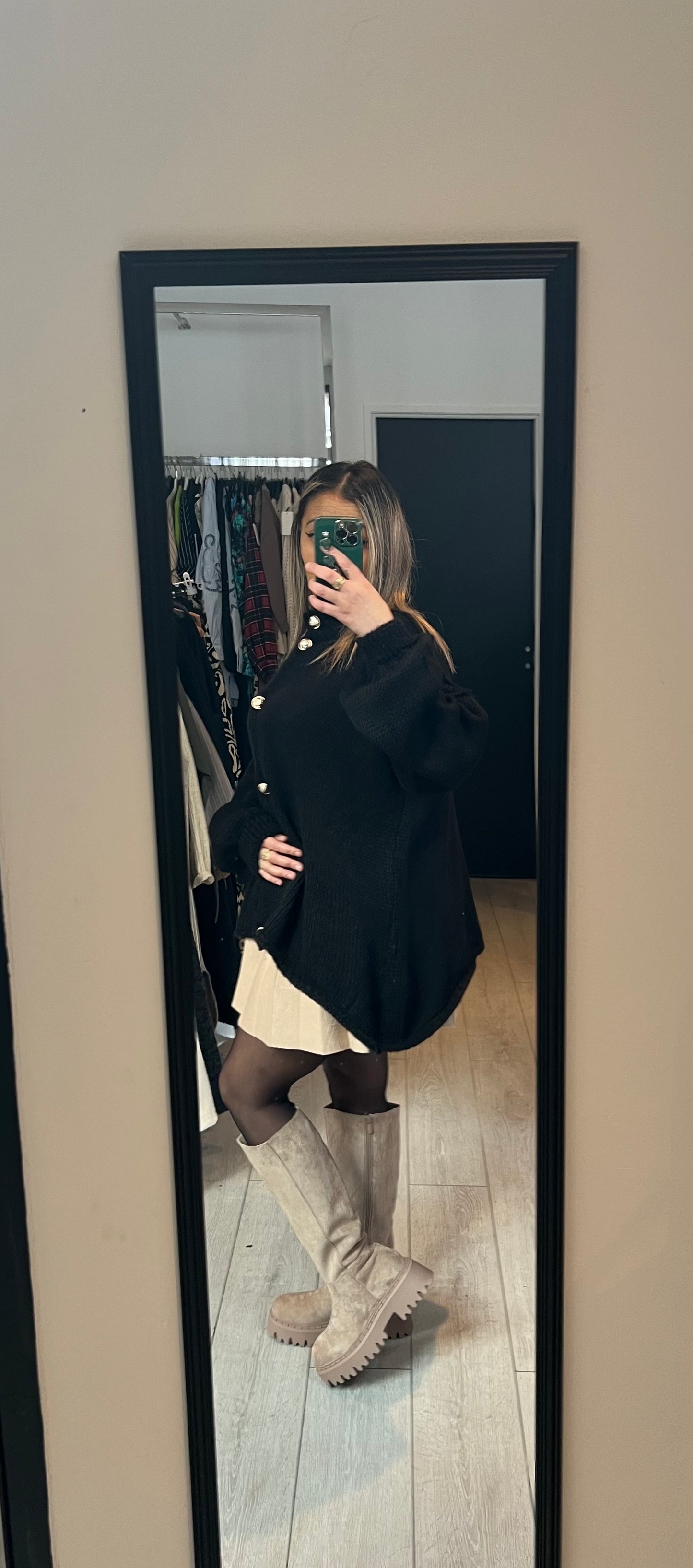 Gilet long bouton officier