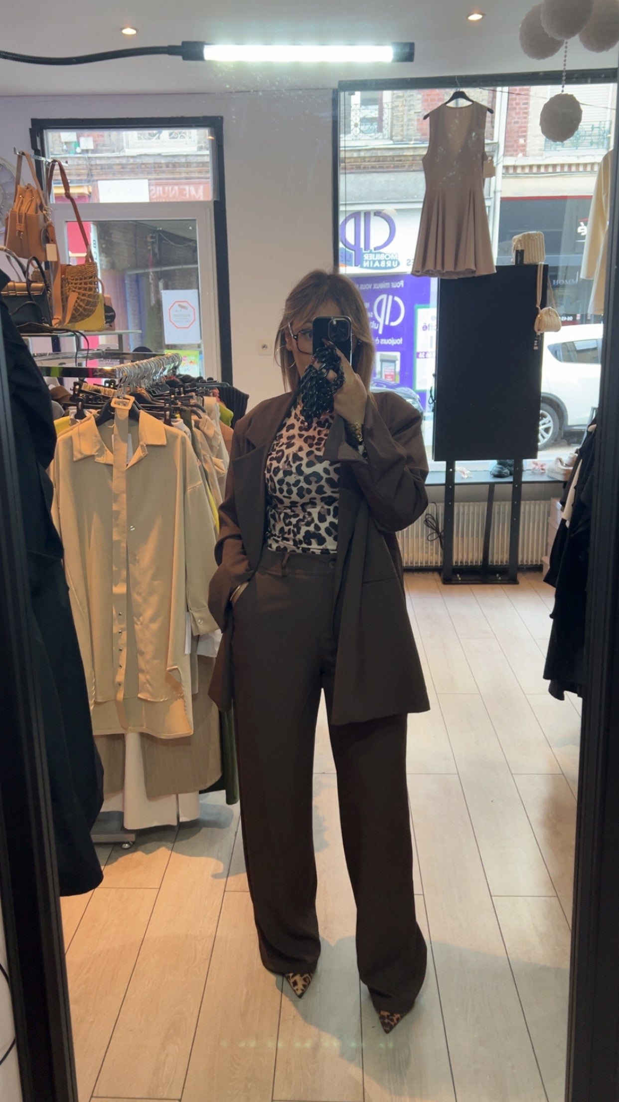 Ensemble Tailleur Marron Chocolat - Veste et Pantalon