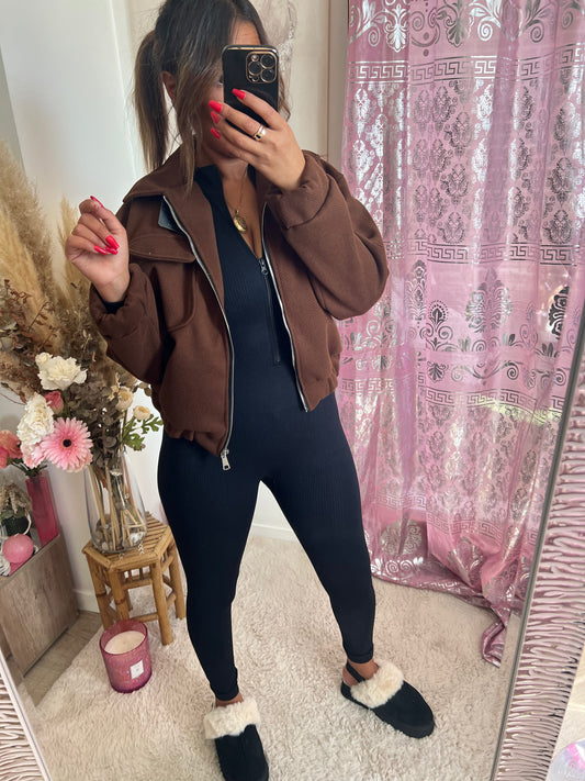 Veste marron zippée