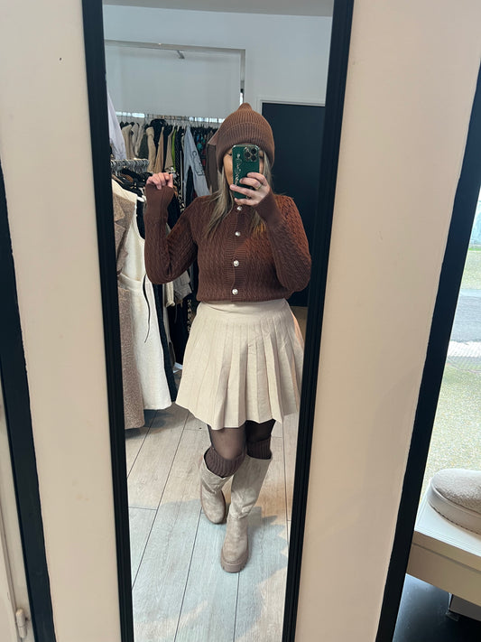 Gilet court chocolat