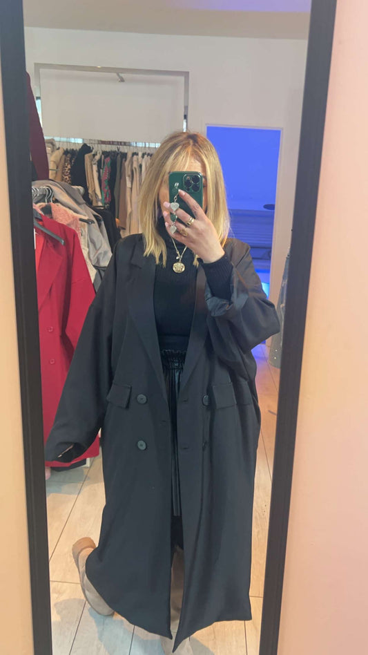 Long blazer noir