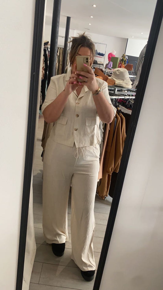 veste en lin beige